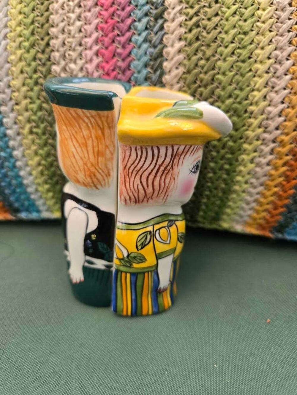 Vintage Ceramic Figural magnetic Vases - Set of 2